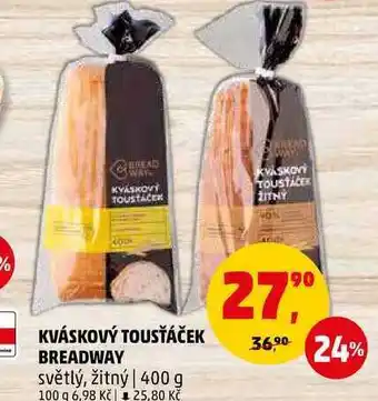 Penny Market Kváskový tousťáček breadway světlý, žitný, 400 g nabídka