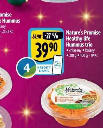 Albert Nature's promise healthy life hummus trio 210 g nabídka