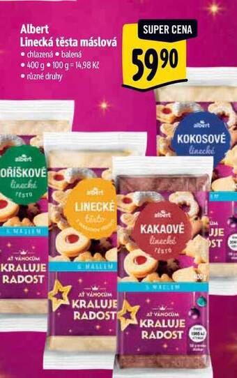 Albert Albert linecká těsta máslová • chlazená • balená • 400 g nabídka