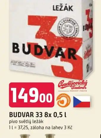 Trefa BUDVAR 33 8x 0,5 L nabídka