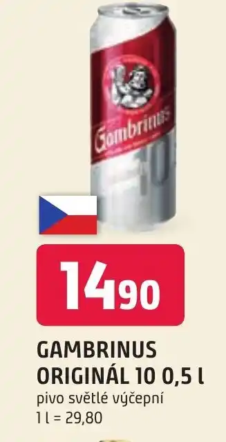 Trefa GAMBRINUS ORIGINÁL 10 0,5 l nabídka