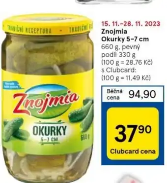 Tesco Znojmia Okurky 5-7 cm nabídka