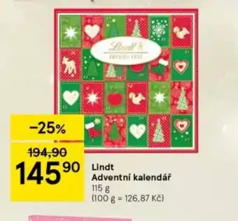 Tesco Lindt Adventní kalendář nabídka