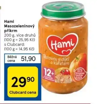 Tesco Hami Masozeleninový příkrm nabídka