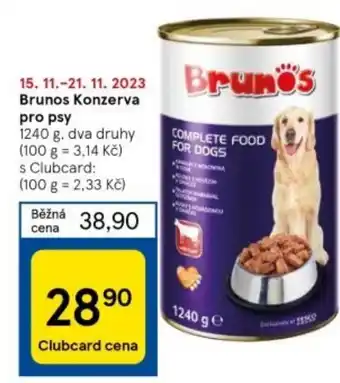 Tesco Brunos Konzerva pro psy nabídka