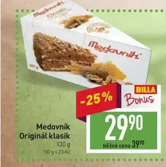 Billa Medovník originál klasik 130 g nabídka