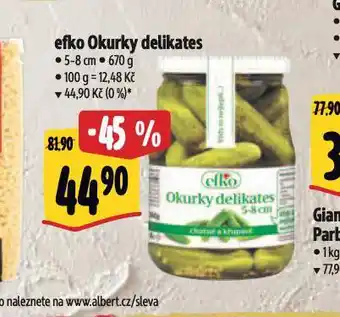 Albert Efko okurky nabídka