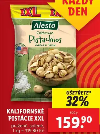 Lidl Kalifornské pistácie xxl, 500 g nabídka