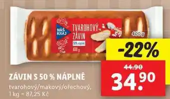 Lidl Závin s 50% náplně, 400 g nabídka