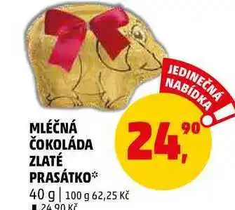 Penny Market Mléčná čokoláda zlaté prasátko, 40 g nabídka
