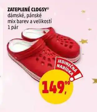 Penny Market Zateplené clogsy, dámské, pánské mix barev a velikostí, 1 pár nabídka