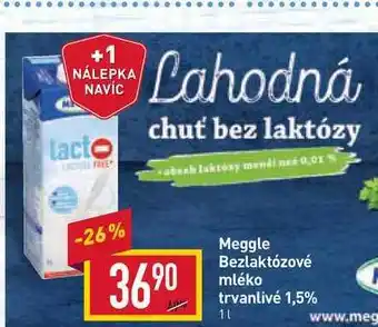 Billa Meggle bezlaktózové mléko trvanlivé 1,5% 1l nabídka