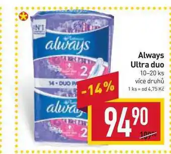 Billa Always ultra duo 10-20 ks nabídka