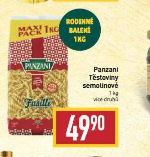 Billa Panzani těstoviny nabídka