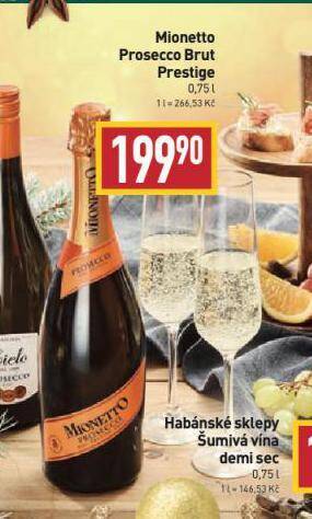 Billa Mionetto prosecco brut prestige nabídka