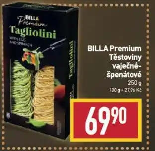 Billa Těstoviny vaječné špenátové nabídka