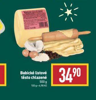 Billa Babické listové těsto nabídka