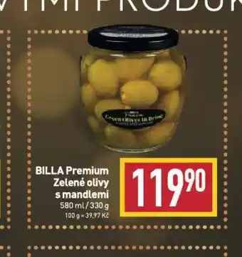 Billa Zelené olivy s mandlemi nabídka