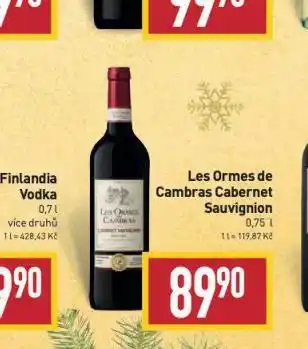 Billa Les ormes de cambras cabernet sauvignon nabídka