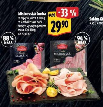 Albert Mistrovská šunka nabídka