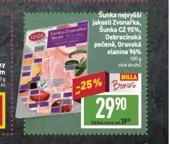Billa Debrecínská pečeně nabídka