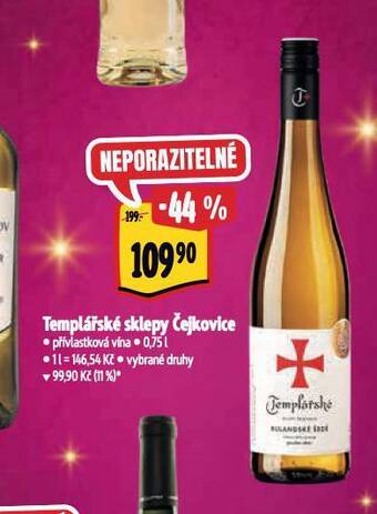 Albert Templářské sklepy čejkovice nabídka