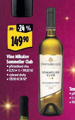 Albert Víno mikulov sommelier club nabídka