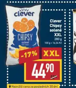 Billa Clever chipsy solené xxl nabídka