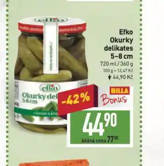 Billa Efko okurky delikates 5-8 cm nabídka