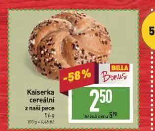 Billa Kaiserka cereální nabídka