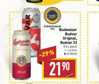 Billa Pivo budweiser budvar original nabídka