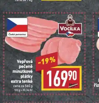 Billa Vepřová pečeně minutkové plátky extra tenké nabídka