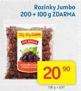 Kubík potraviny Rozinky Jumbo 200 + 100 g ZDARMA nabídka
