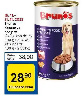 Tesco Brunos konzerva pro psy 1240 g nabídka
