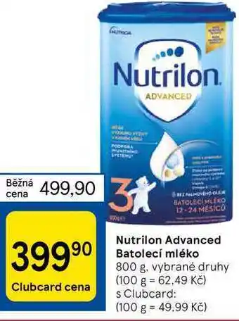 Tesco Nutrilon advanced batolecí mléko 800 g nabídka