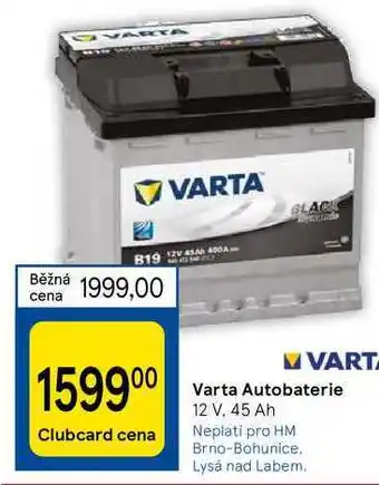 Tesco Varta autobaterie 12 v, 45 ah nabídka