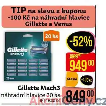 Teta Gillette mach3 náhradní hlavice 20 ks nabídka