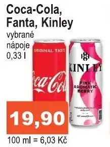 COOP DISKONT Coca-Cola, Fanta, Kinley 0.33 l. nabídka