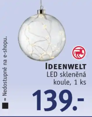Rossmann IDEENWELT LED skleněná koule, 1 ks nabídka