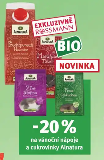 Na vánoční nápoje a cukrovinky Alnatura