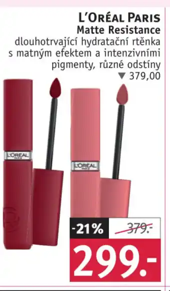 Rossmann L'ORÉAL PARIS Matte Resistance nabídka