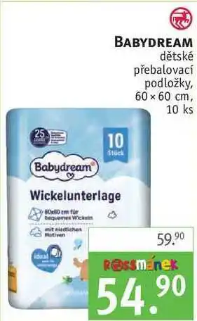 Rossmann Babydream dětské přebalovací podložky, 10 ks nabídka