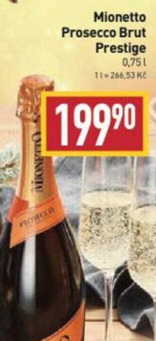 Billa Mionetto Prosecco Brut Prestige 0,75L nabídka