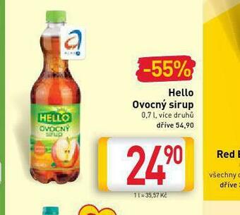 Billa Hello ovocný sirup nabídka