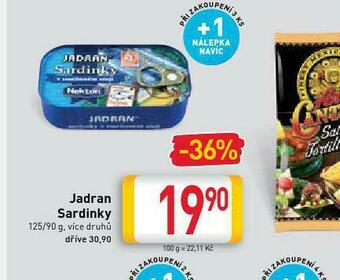 Billa Jadran sardinky nabídka