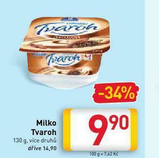 Billa Milko tvaroh nabídka