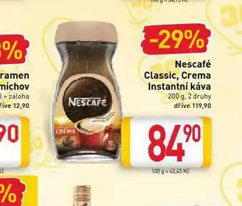 Billa Káva nescafé classic, crema nabídka