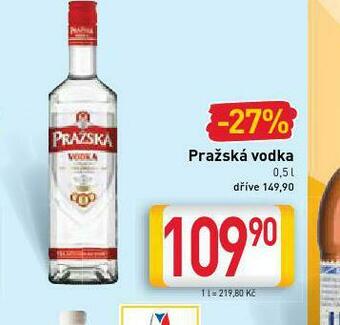 Billa Pražská vodka nabídka