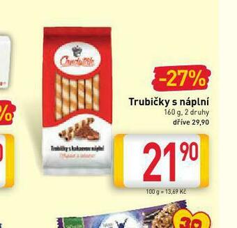Billa Trubičky s náplní nabídka