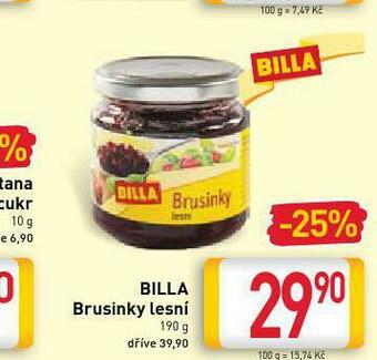 Billa Billa brusinky lesní nabídka